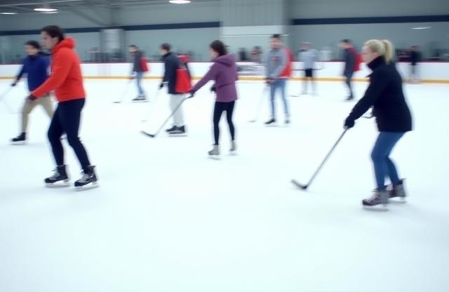 Attendees participating in the event activities on the ice