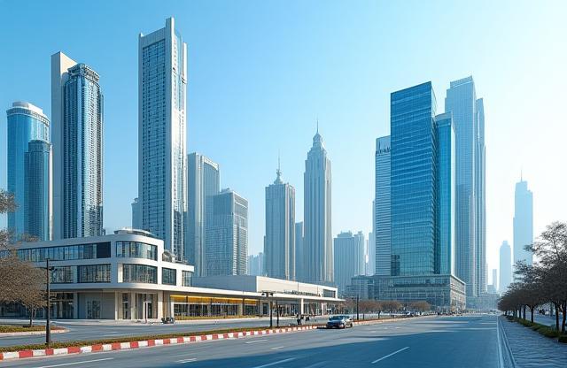 Exterior view of the business district where Gulf Ice Sports Facilities is located