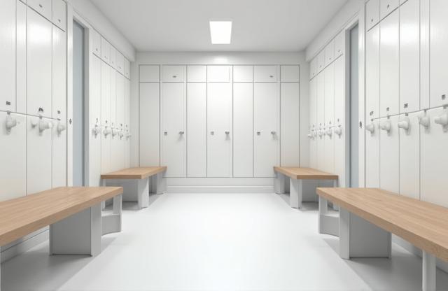 Modern changing room facility at the ice rink
